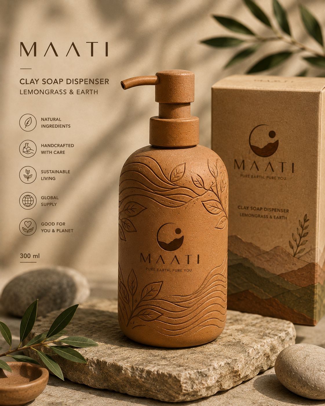 Terracotta soap dispenser
